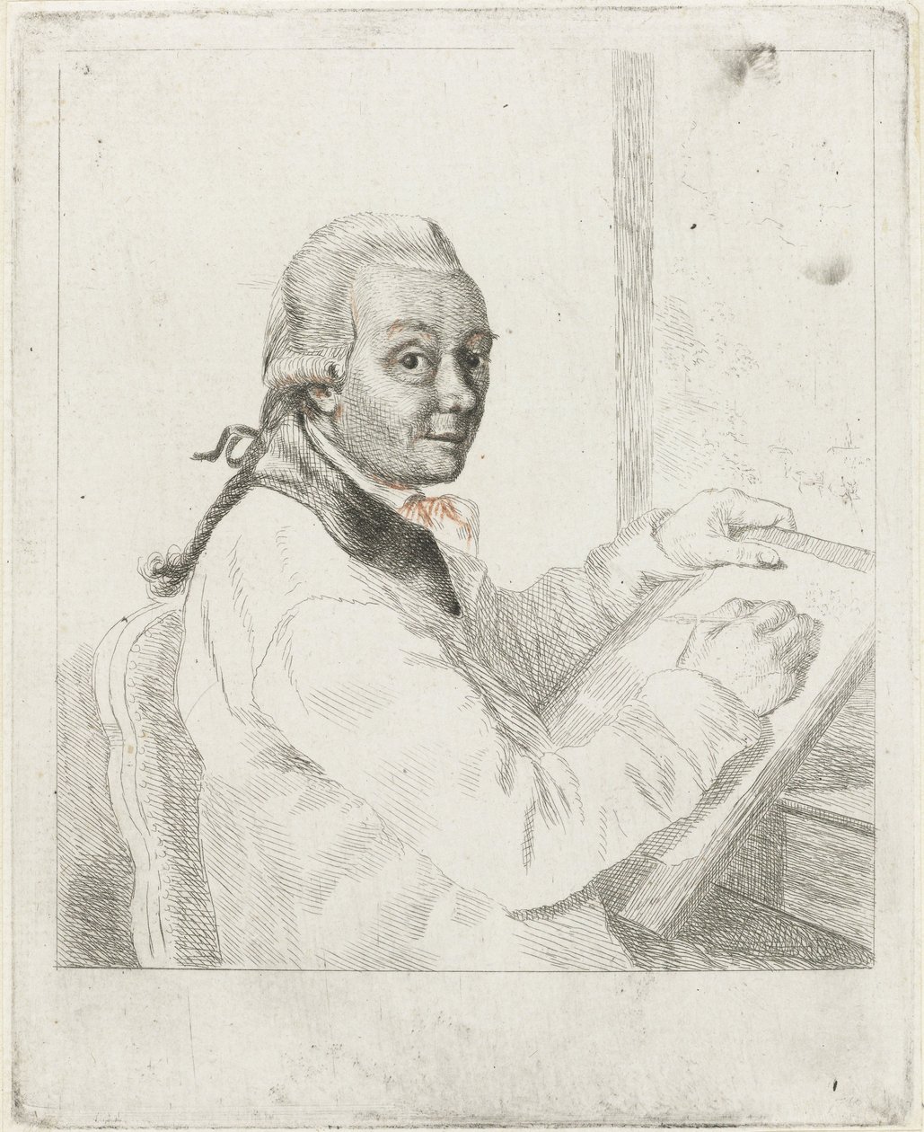 Porträt des Künstlers Johannes Janson, zeichnend von Louis Bernard Coclers