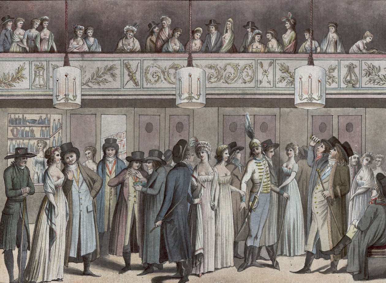 Foyer des Théâtre Montansier im Palais-Royal. Sammlung Hippolyte Destailleur (1822-1893) von Louis Binet