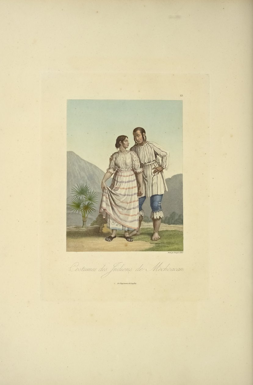 Kostüme der Indianer von Mechoacan, Illustration aus 