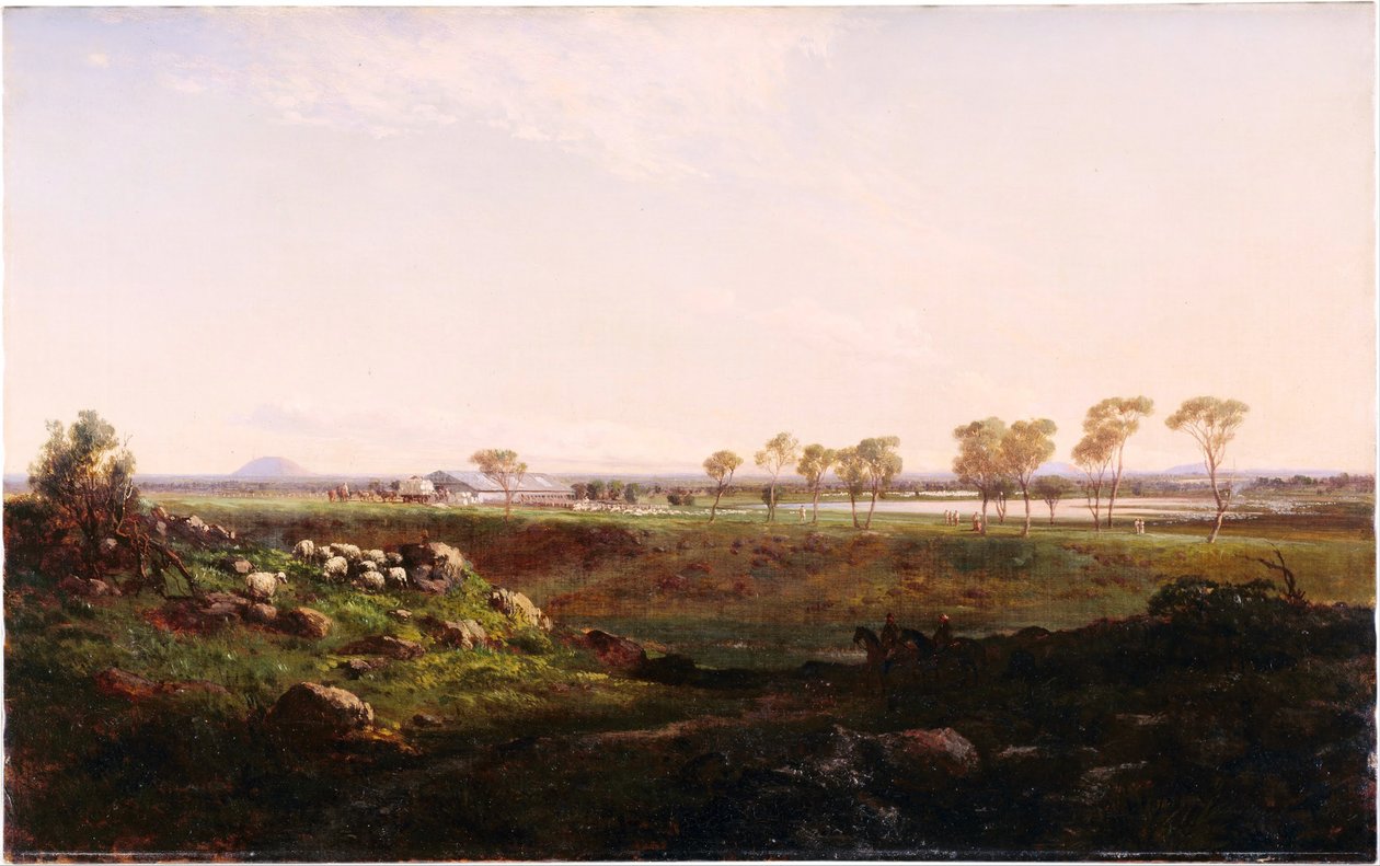 Mount Fyans Woolshed, die Woolshed bei Camperdown, 1869 von Louis Buvelot