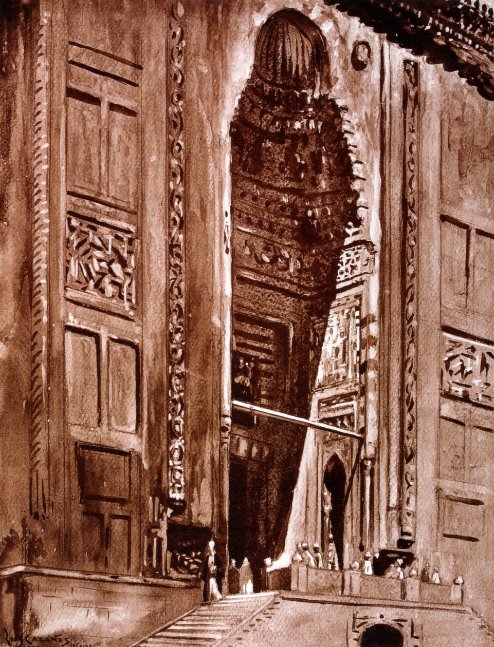 Eingang zur Moschee des Sultan Hassan, 1928 von Louis Cabanes