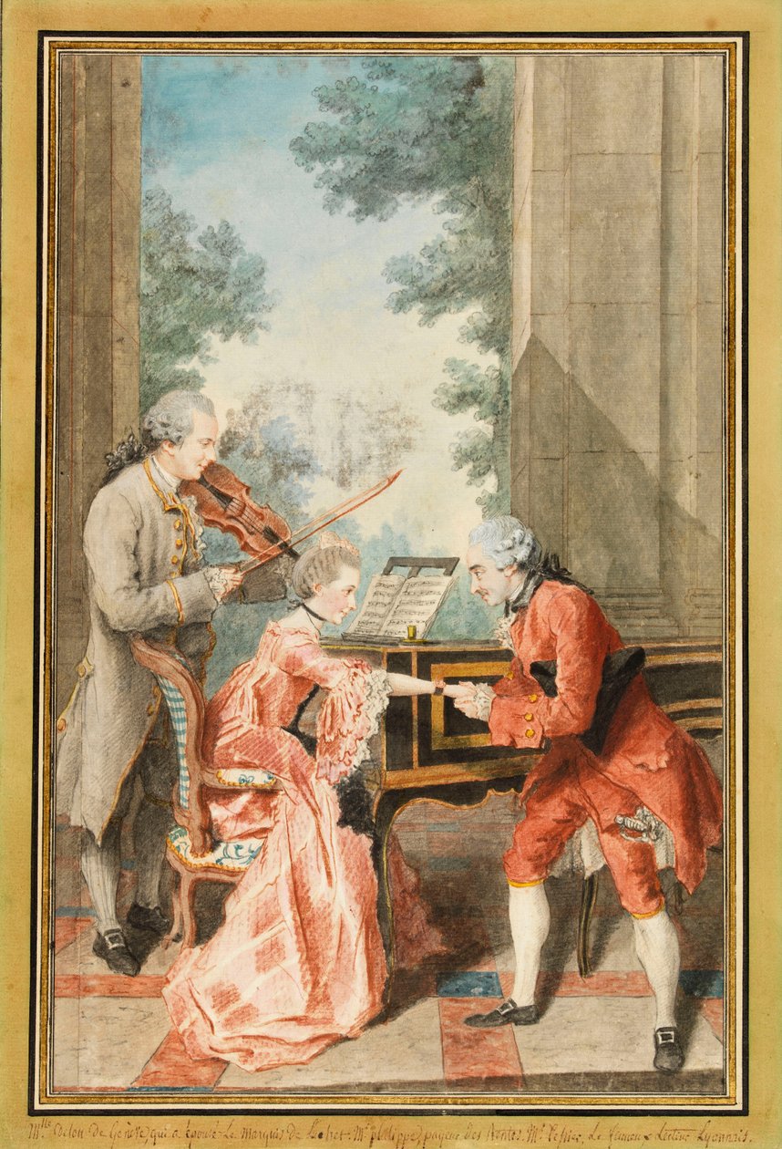 Mademoiselle Delong de Genève, Monsieur Philippe und Monsieur de Texier von Louis Carrogis Carmontelle