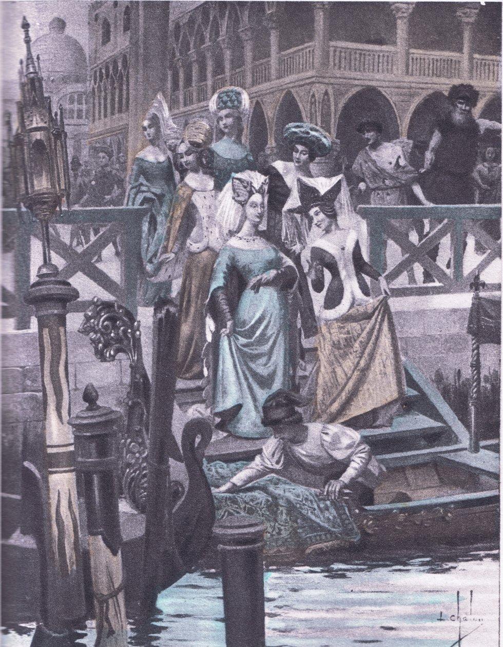 Grüne Gänse (Illustration aus Decameron von Boccaccio) von Louis Chalon