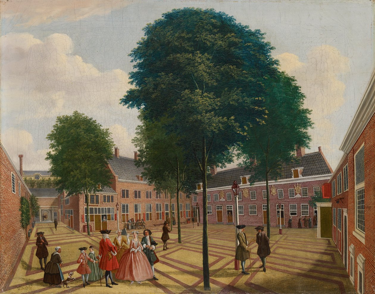 Der große Hof des Leprenhauses, 1735 von Louis Chalon