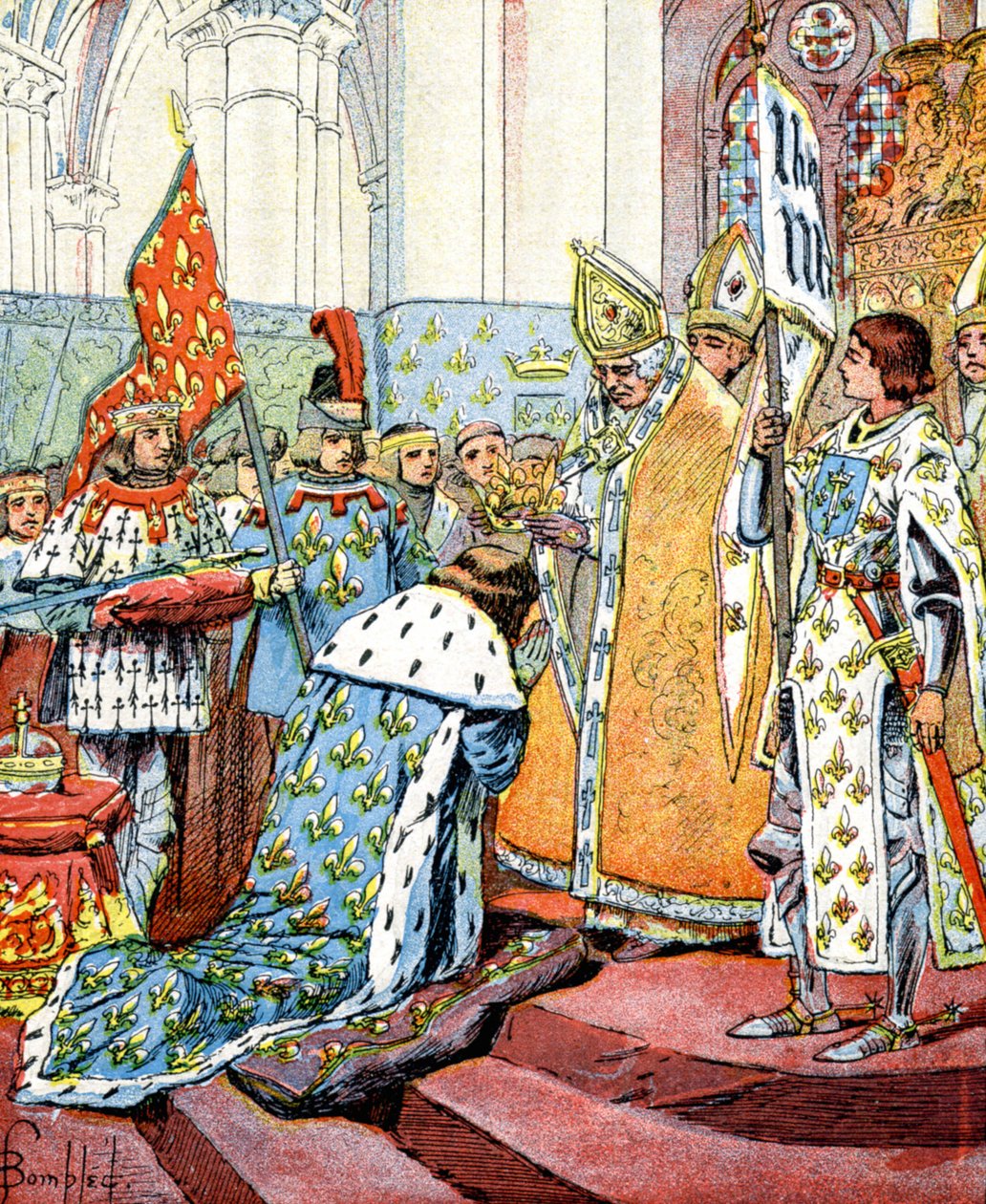 Krönung des französischen Königs Karl VII. in Anwesenheit von Jeanne d