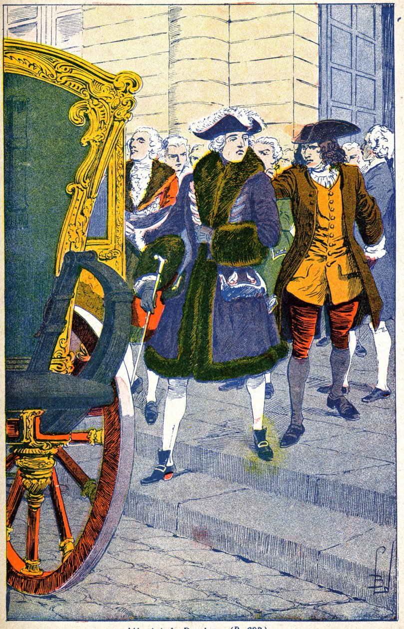 Damiens wartet auf das Leben von Ludwig XV. von Louis Charles Bombled