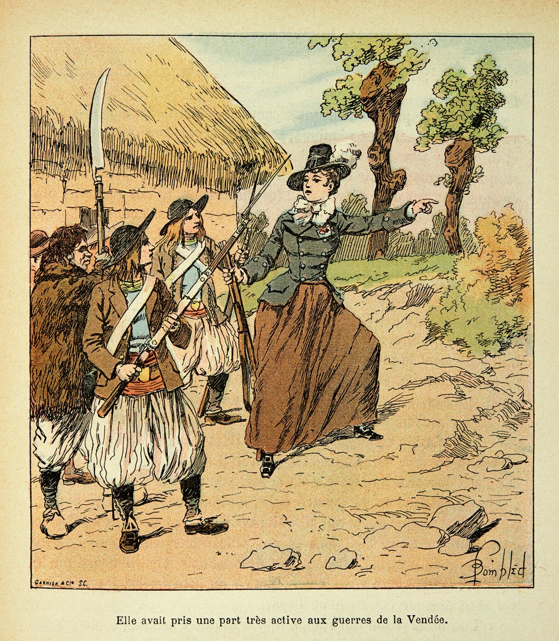 Illustration von Louis Bombled (1862-1927) aus dem Buch „Das Memorial von Saint Helena“ von Graf Emmanuel de Las Cases (1766-1842): Krieg der Vendée, Privatbesitz von Louis Charles Bombled