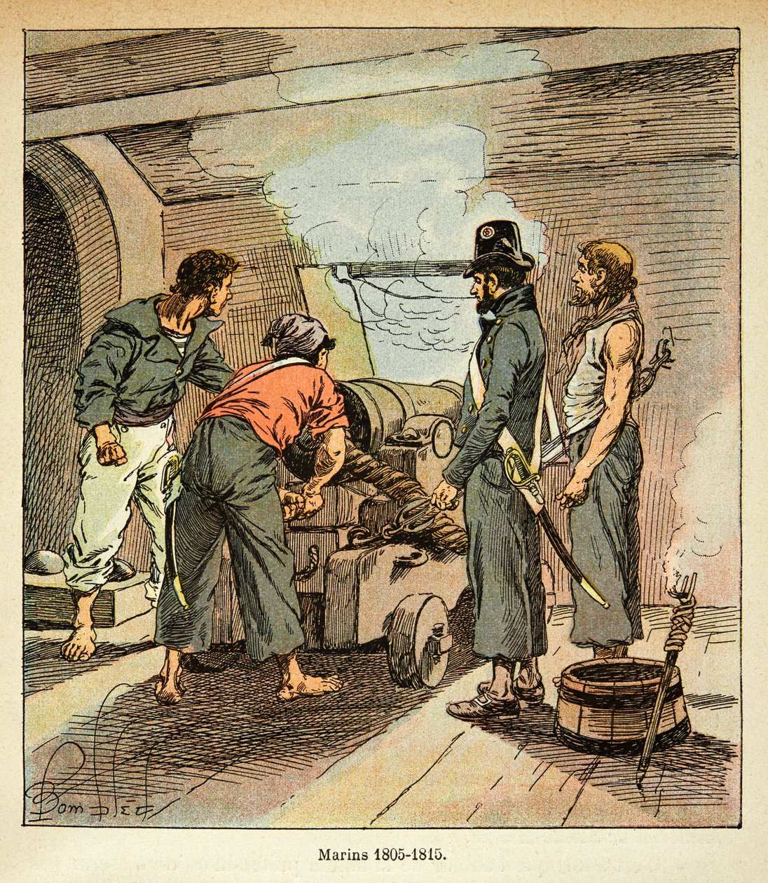 Illustration aus dem Buch „The Memorial of Saint Helene“ von Graf Emmanuel de Las Cases: Französische Matrosen zwischen 1805 und 1815 von Louis Charles Bombled