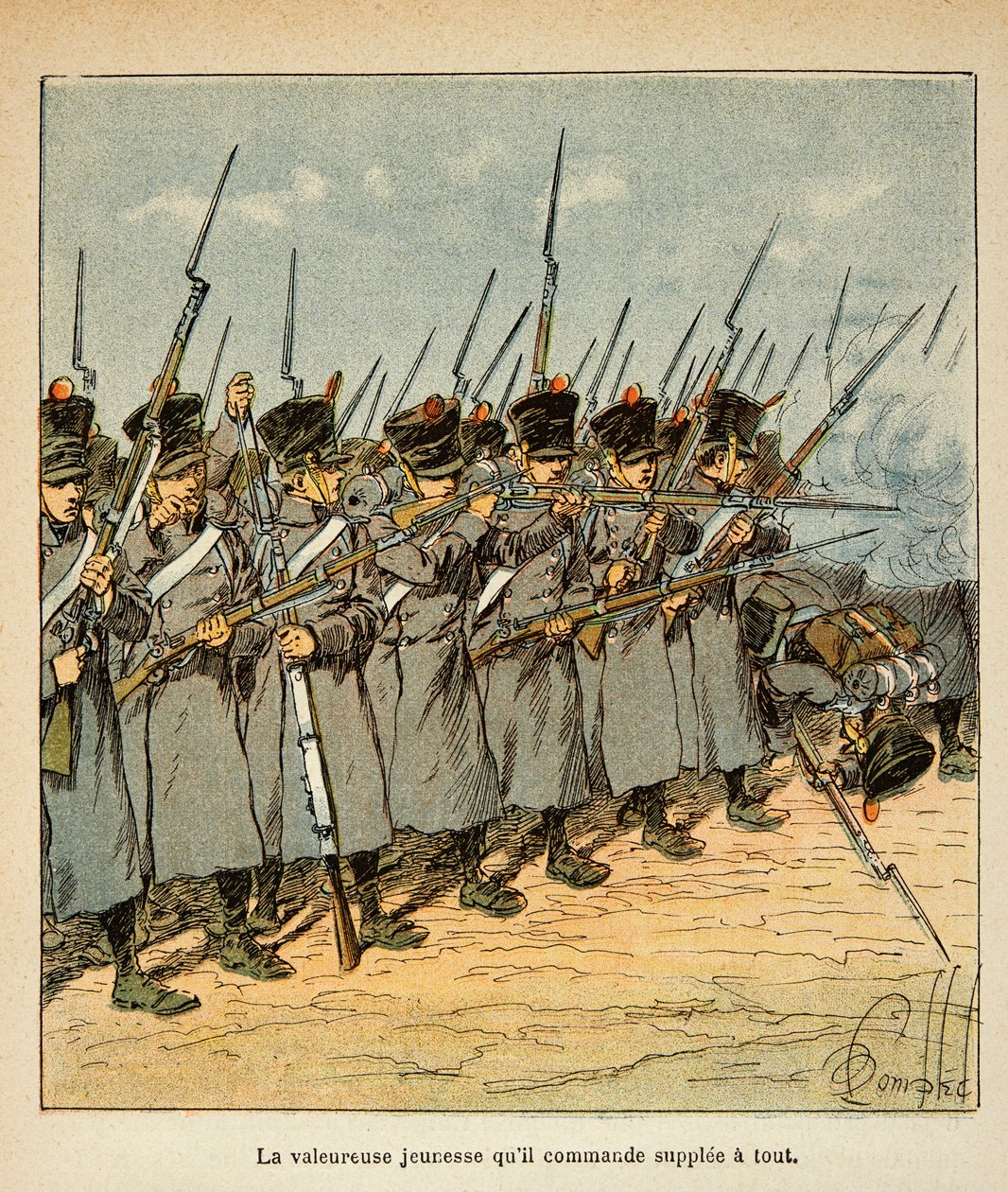 Illustration aus dem Buch „The Memorial of Saint Helene“ von Graf Emmanuel de Las Cases: Die Franzosen während der Schlacht von Lutzen im Jahr 1813 von Louis Charles Bombled