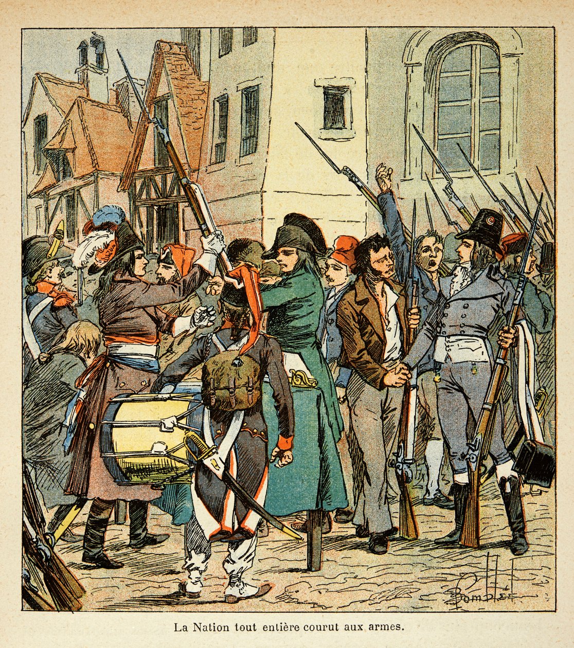 Illustration aus dem Buch „The Memorial of Saint Helene“ von Graf Emmanuel de Las Cases: Die gesamte Nation griff zu den Waffen gegen die Engländer von Louis Charles Bombled