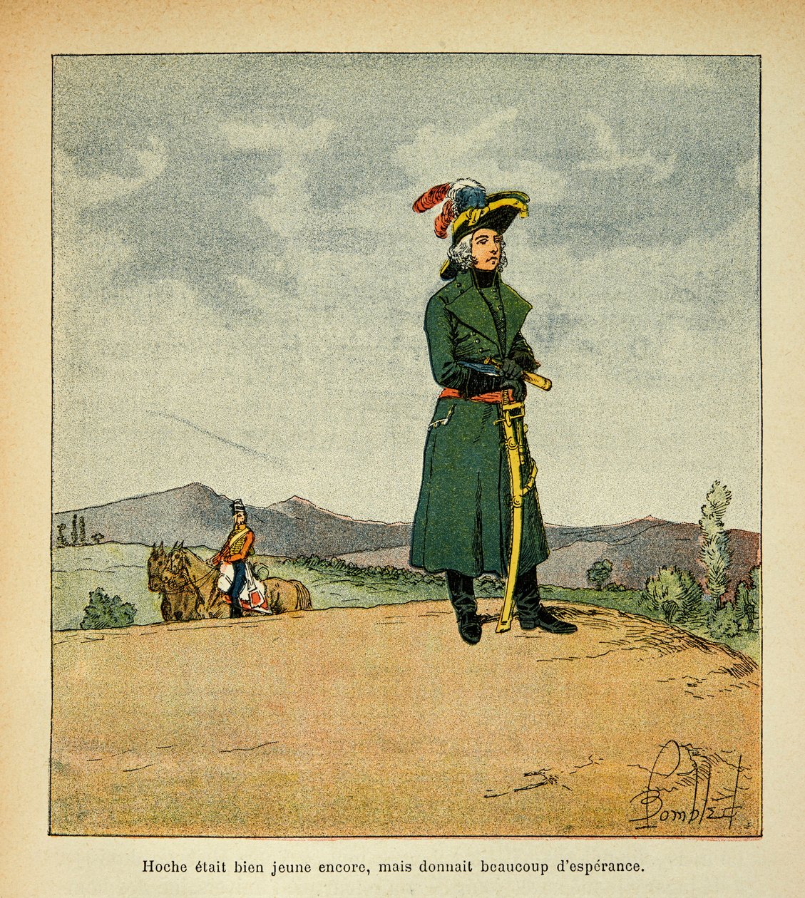Illustration von Louis Bombled aus dem Buch „Das Memorial von Saint Helene“ von Graf Emmanuel de Las Cases: Porträt von General Louis LaZare Hoche von Louis Charles Bombled