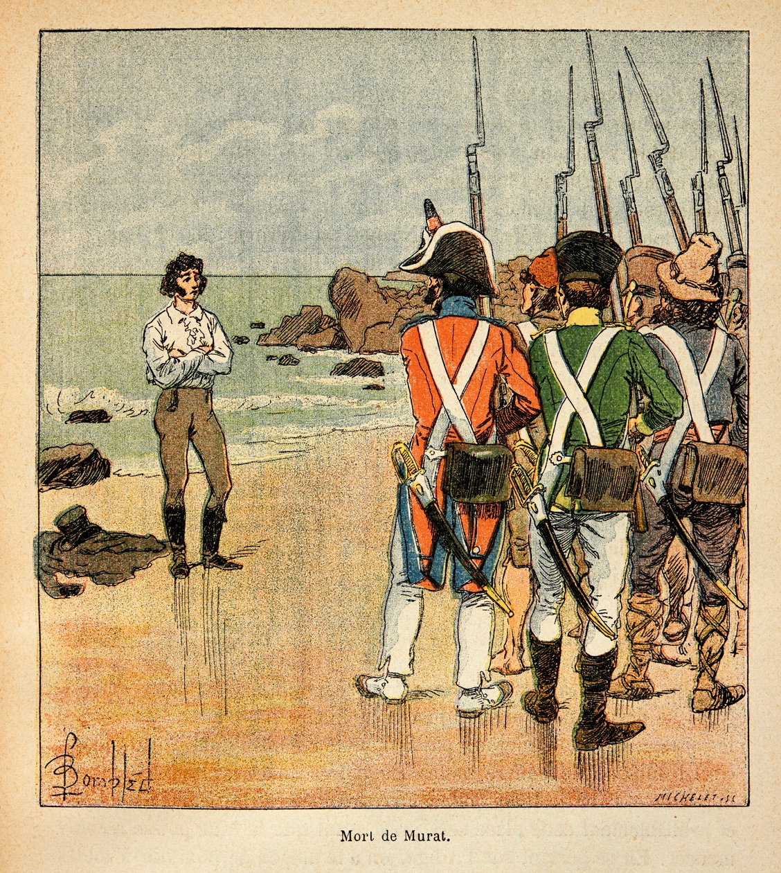 Illustration von Louis Bombled aus dem Buch „Das Memorial von Saint Helene“ von Graf Emmanuel de Las Cases: Tod von Joachim Murat von Louis Charles Bombled