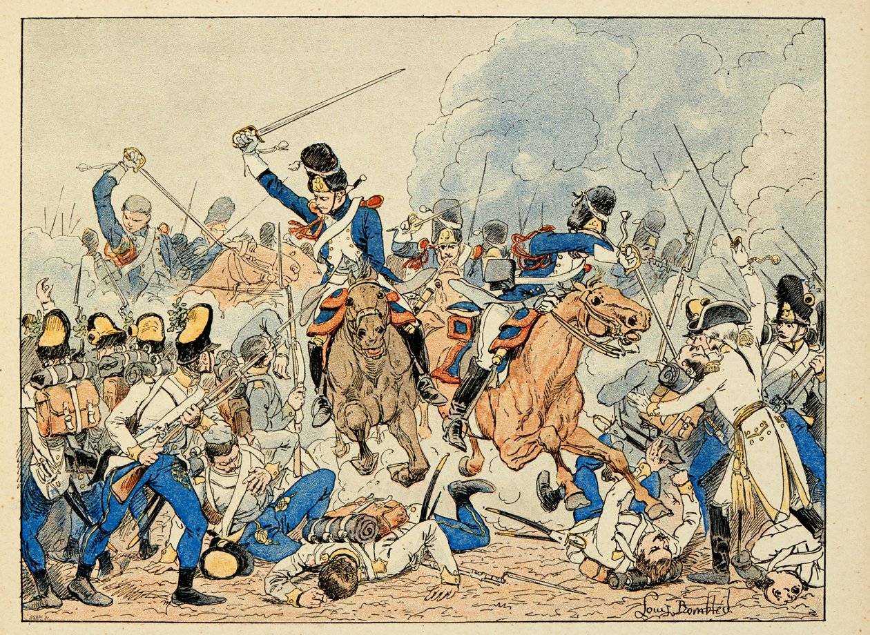 Illustration aus dem Buch „Die Helden des Jahrhunderts“, anekdotische Erzählungen von Dick de Lonlay und illustriert von Louis Bombled von Louis Charles Bombled