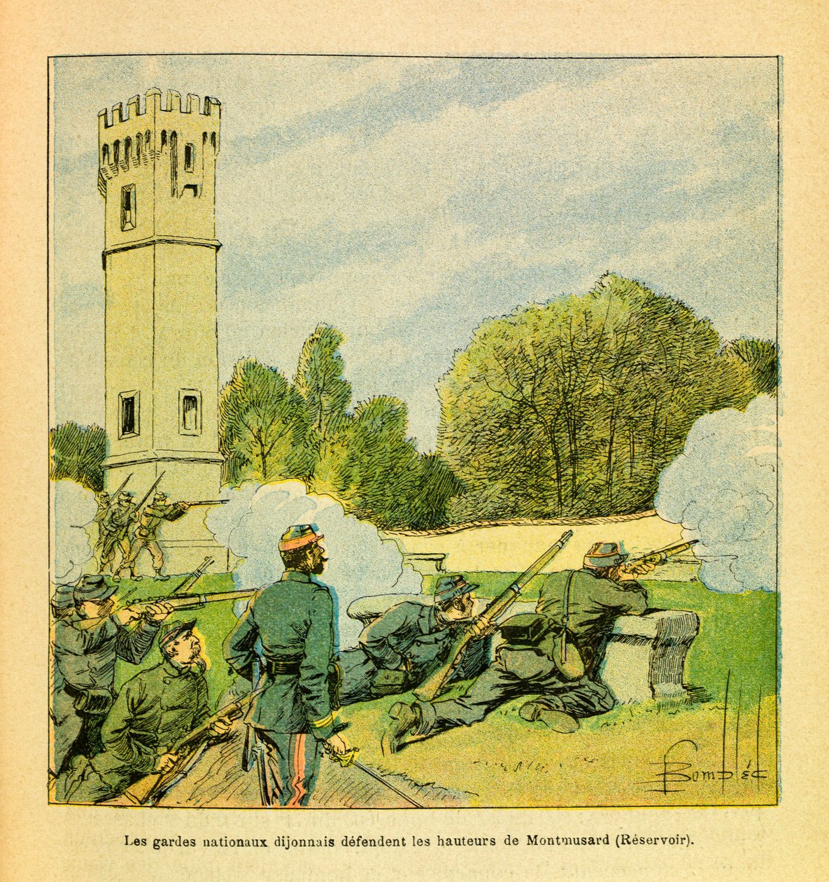 Die Ost-Armee von Eugene Sergeant, illustriert von Louis Bombled: Verteidigung von Dijon im Oktober 1870 von Louis Charles Bombled