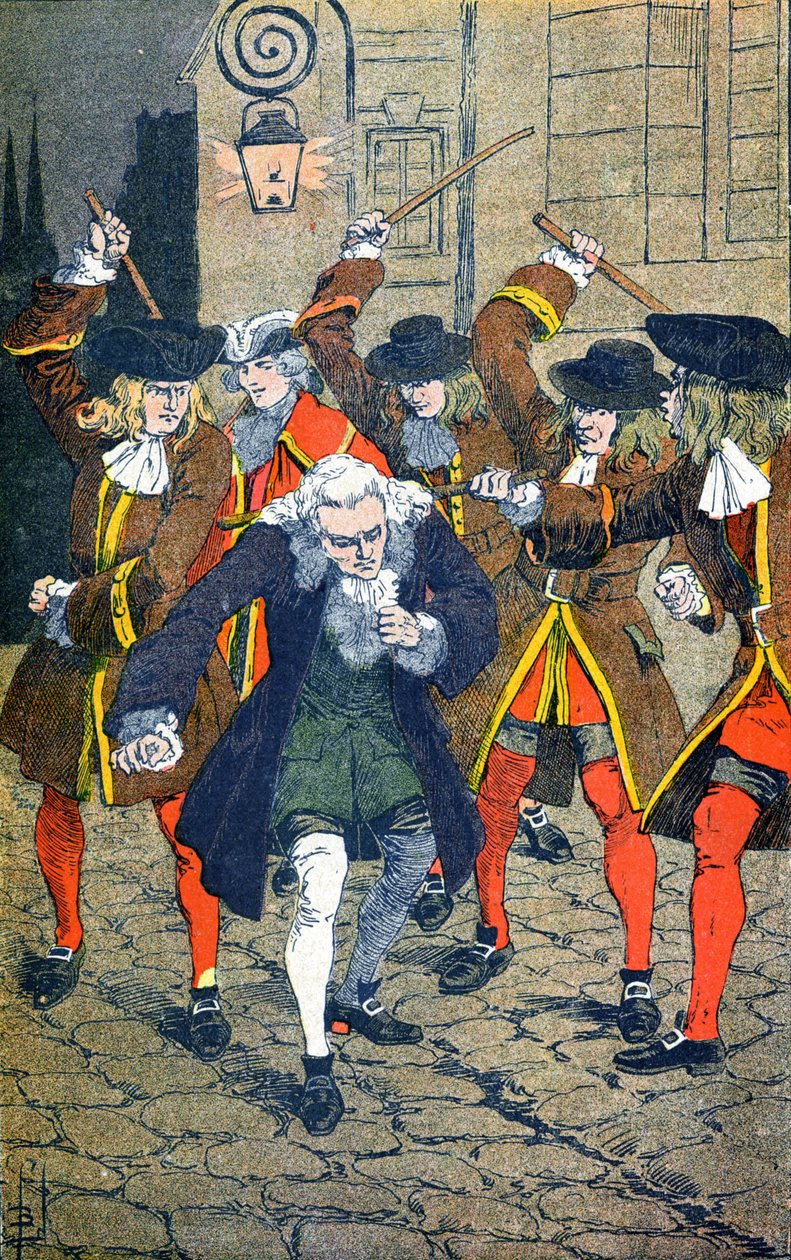 Der Ritter von Rohan lässt Voltaire von seinen Leuten verprügeln von Louis Charles Bombled