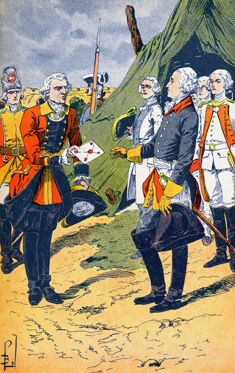 Washington empfängt die Kapitulation von Yorktown von Louis Charles Bombled
