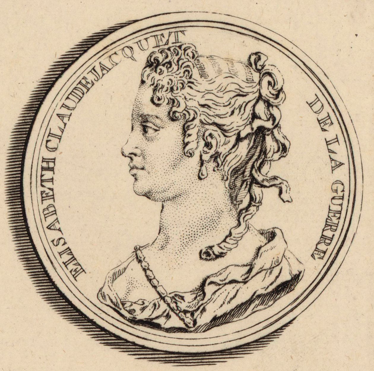 Porträt der Komponistin Elisabeth Claude Jacquet de La Guerre 1665-1729 von Louis Crepy