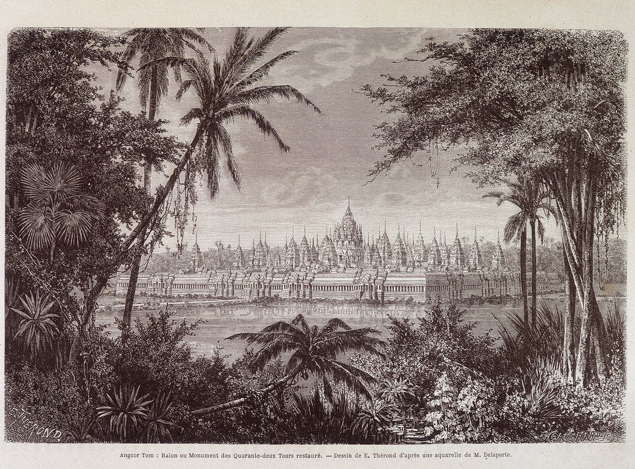 Ansicht von Angkor Thom um 1870 - in „Reise nach Kambodscha“ von Louis Delaporte, Paris von Louis Delaporte