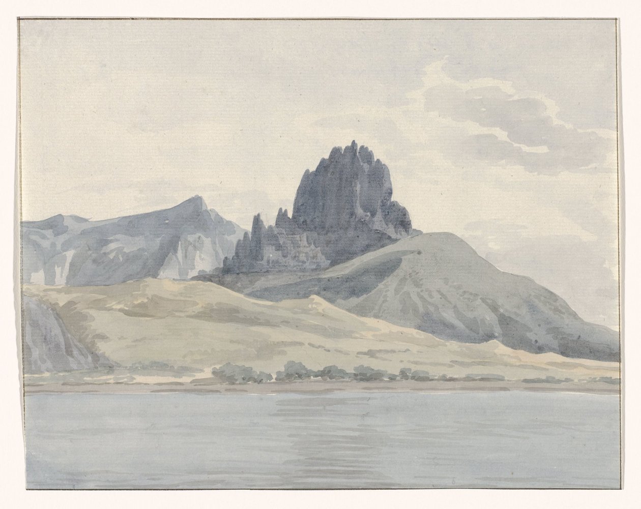 Ansicht der Küste von Pentidatilo jenseits des Kaps Spartivento (Titel auf dem Objekt)
Reise nach Italien, Sizilien und Malta - 1778 (Serientitel) von Louis Ducros