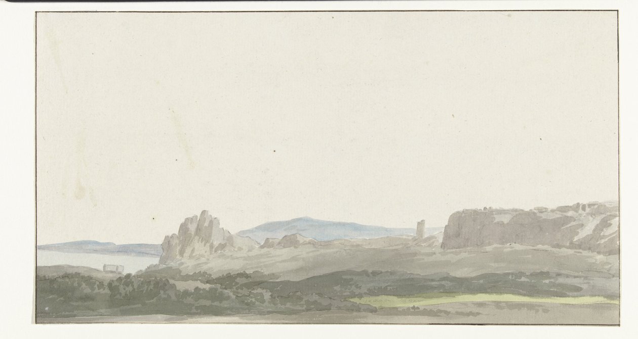 Ansicht eines Felsens bei der Bucht von Tarent in der Nähe von Gallipoli von Louis Ducros