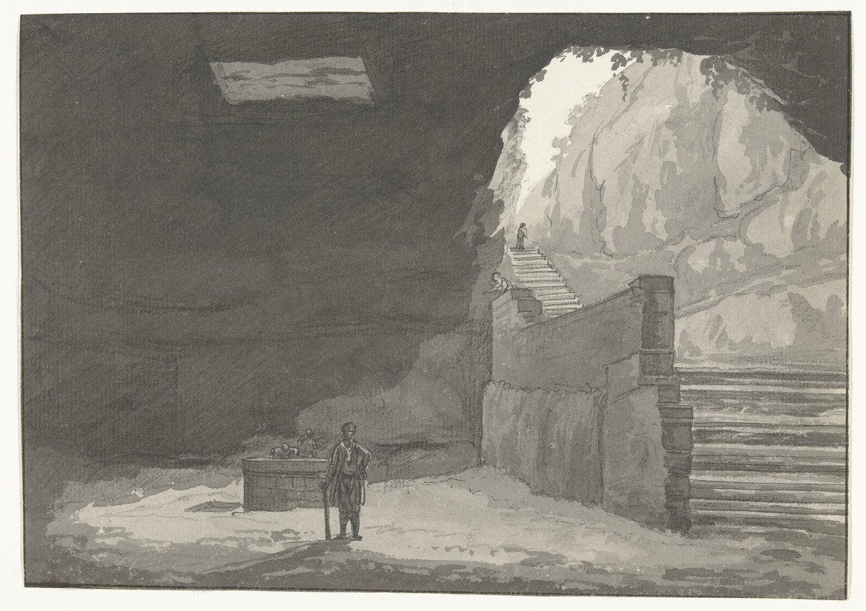 Grotte und Brunnen in der alten Stadt Manduria (Voyage en Italie, en Sicile et à Malte - 1778) von Louis Ducros