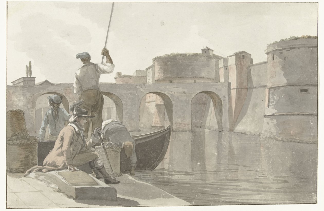 Neuer Festungsgraben der Festungswerke in Tarent (Voyage en Italie, en Sicile et à Malte - 1778) von Louis Ducros