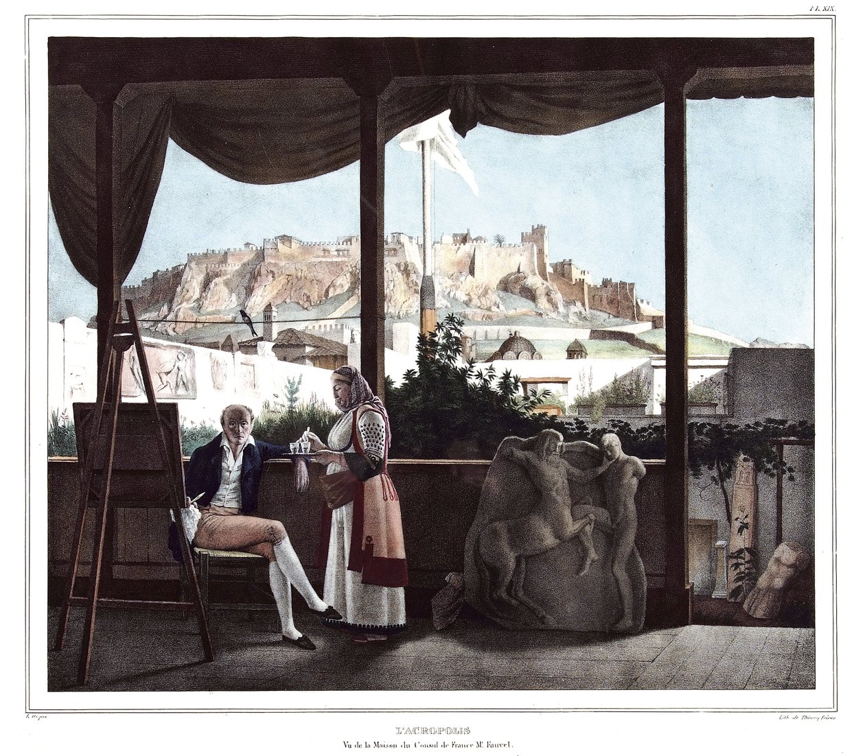 Die Akropolis, gesehen vom Haus des französischen Konsuls M. Fauvel, in 