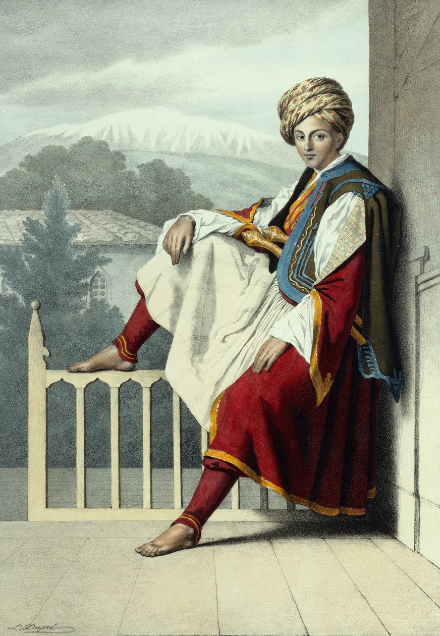 Ein Begleiter von Veli Pascha von Thessalien, um 1819 von Louis Dupre