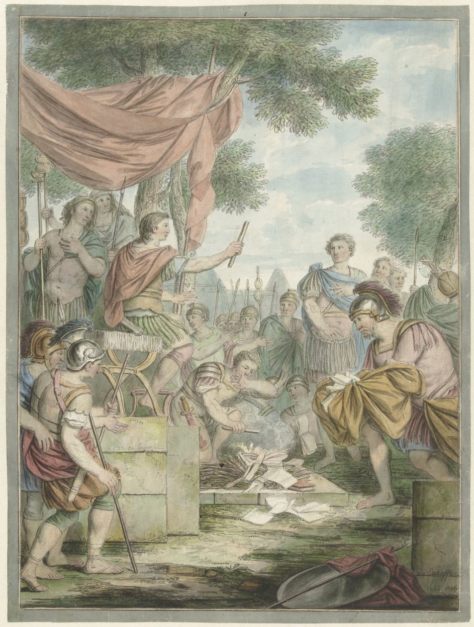Pompeius lässt die Briefe von Sertorius verbrennen von Louis Fabritius Dubourg