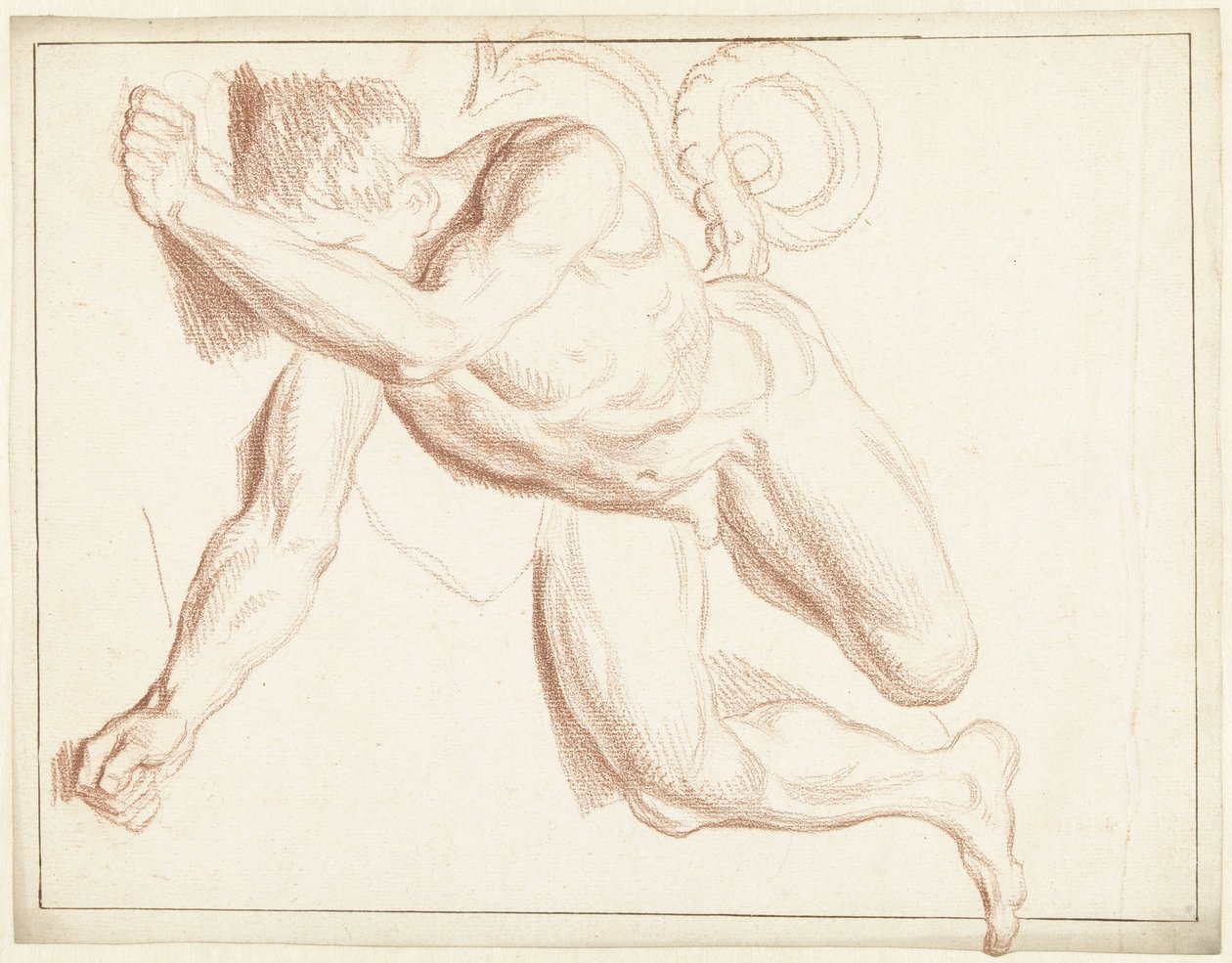 Studie eines männlichen Aktes, auf seiner Seite liegend von Louis Fabritius Dubourg