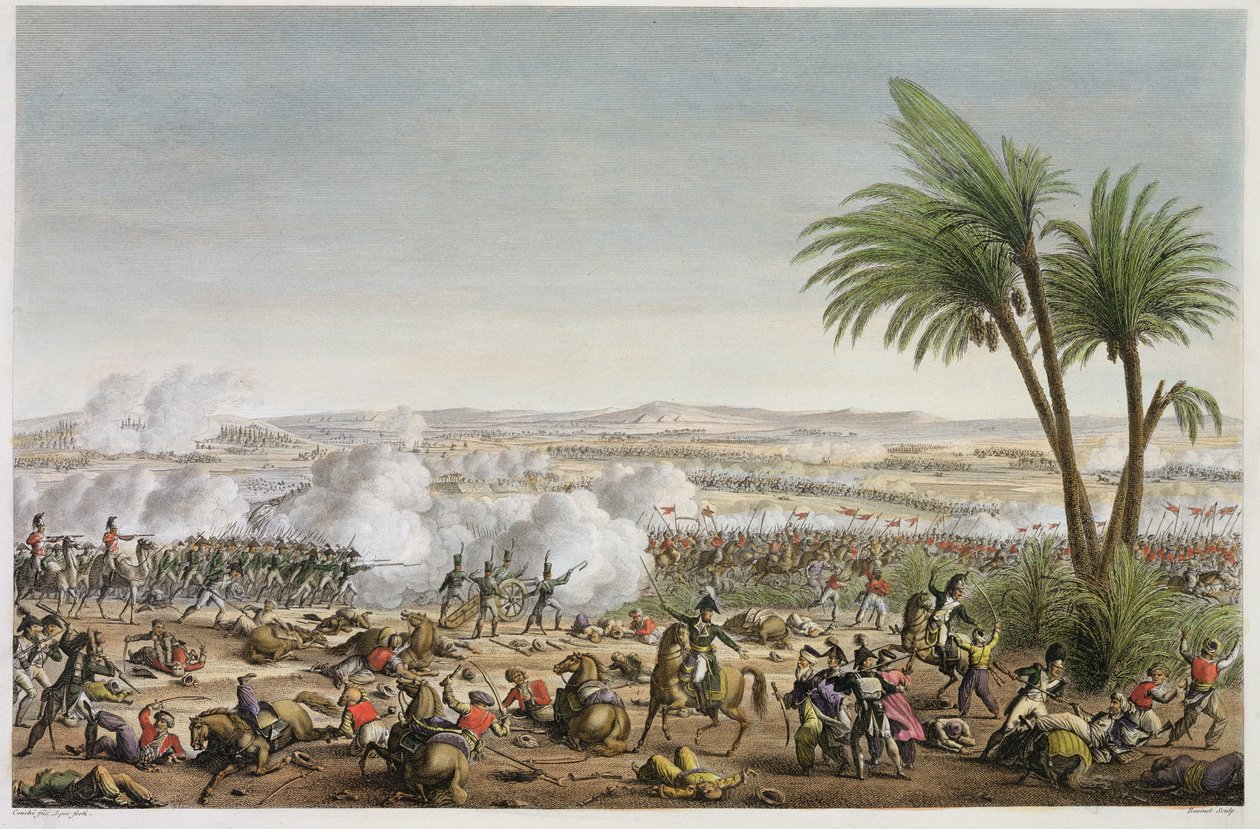 Die Schlacht von Heliopolis, 29 Ventose, Jahr 8 (20. März 1800), graviert von Edme Bovinet von Louis Francois Couche