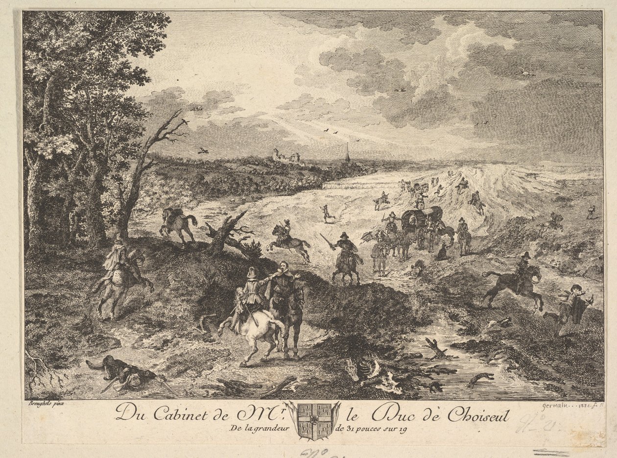 Raub auf einer Straße nach einem Gemälde in der Sammlung des Duc de Choiseul von Louis Germain