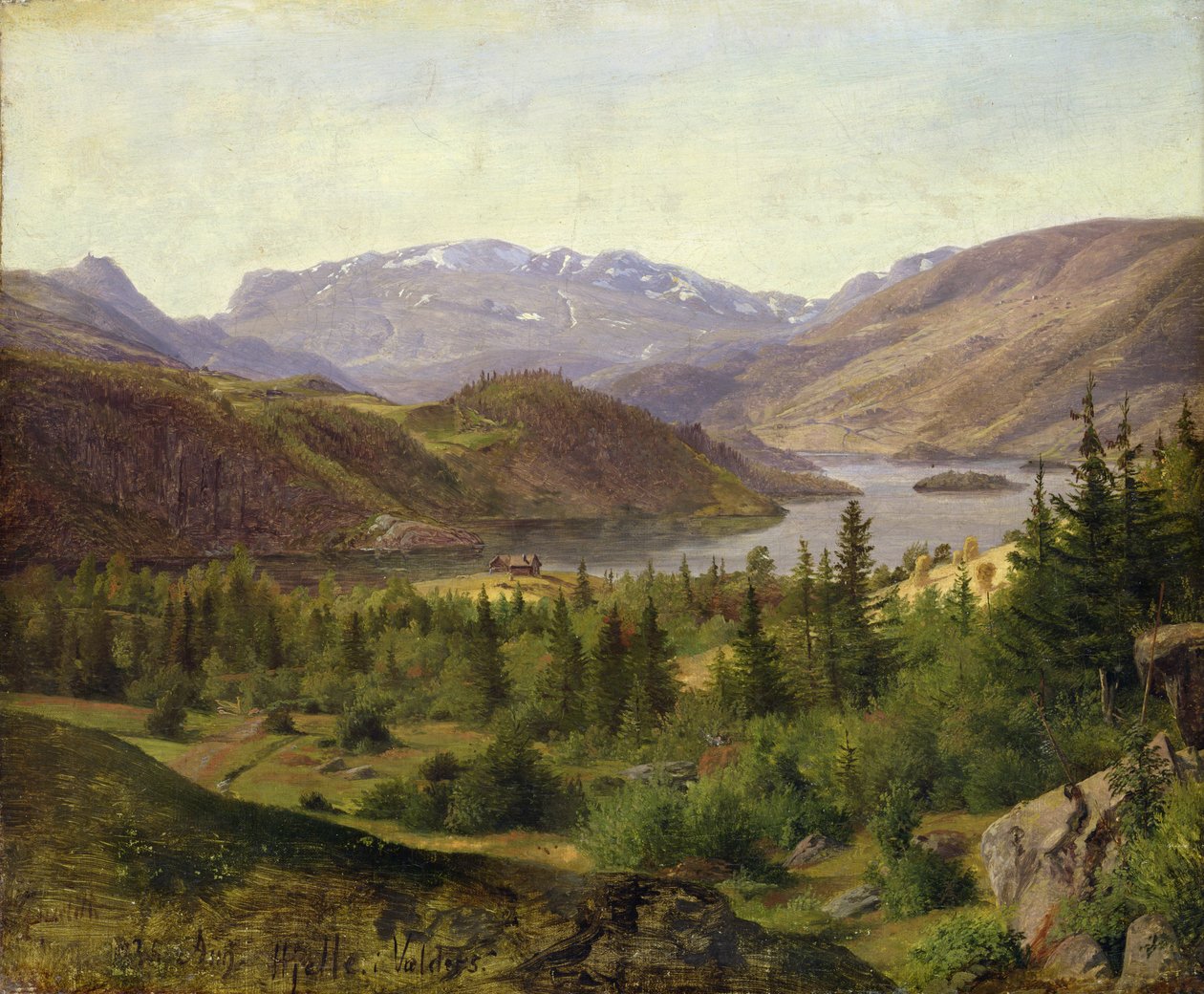 Hjelle in Valders, Tile Fjord, 1835 von Louis Gurlitt