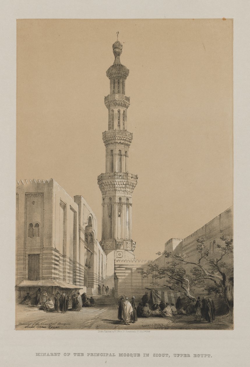 Ägypten und Nubien, Band III: Minarett der Hauptmoschee Siout, Oberägypten von Louis Haghe