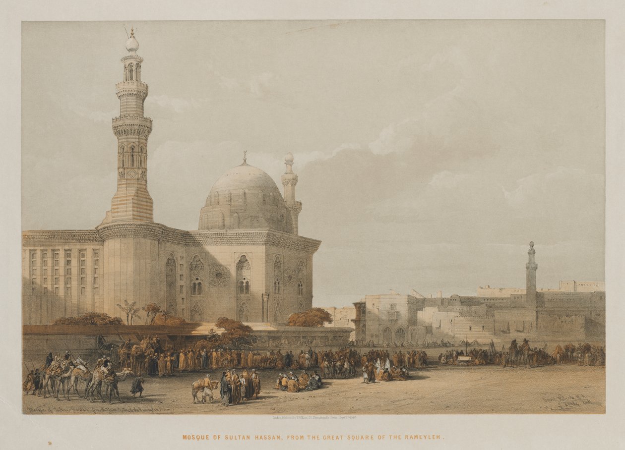 Ägypten und Nubien, Band III: Moschee des Sultans Hassan, vom großen Platz von Rameyleh von Louis Haghe