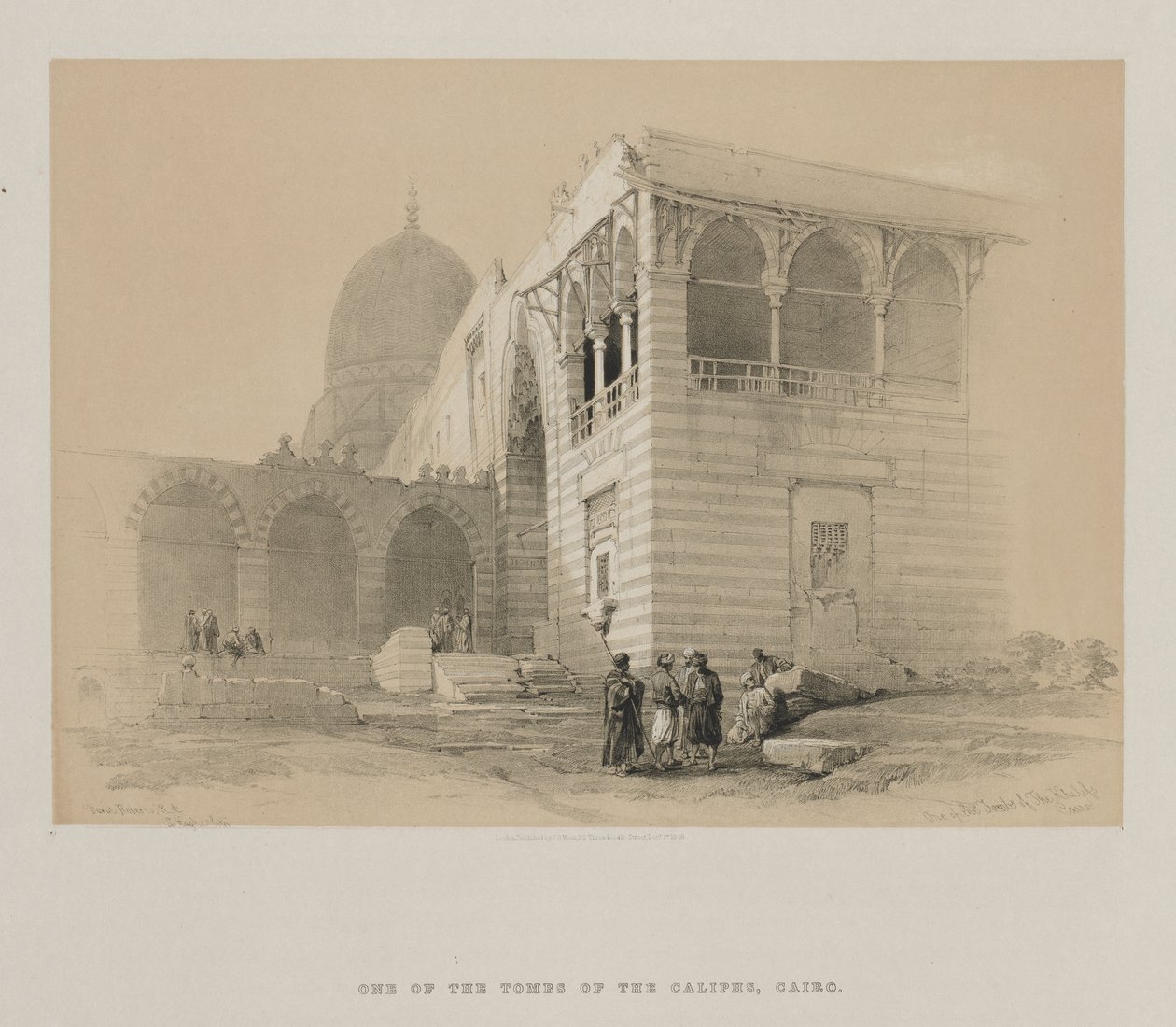 Ägypten und Nubien, Band III: Eines der Gräber der Kalifen, Kairo von Louis Haghe