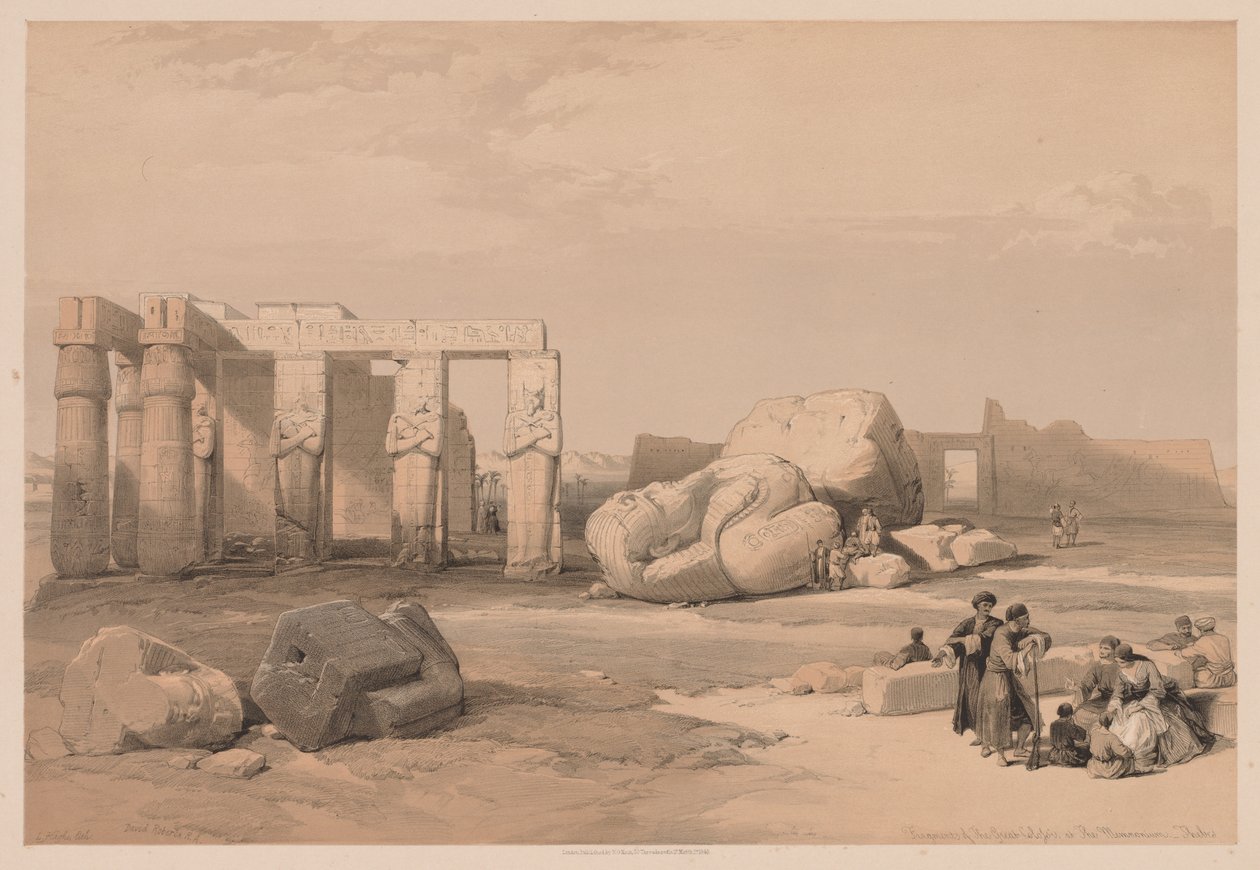 Ägypten und Nubien: Band II - Nr. 4, Fragmente der großen Kolosse im Memnonium von Louis Haghe