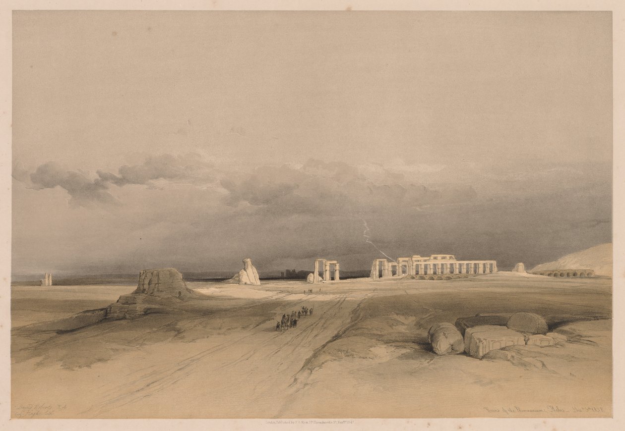 Ägypten und Nubien: Band II - Nr. 8, Ruinen des Memnoniums, Theben, 1838 von Louis Haghe