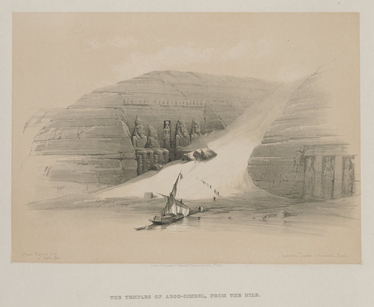 Ägypten und Nubien, Band II: Ausgegrabene Tempel von Abo Simbel, Nubien, 1848 von Louis Haghe