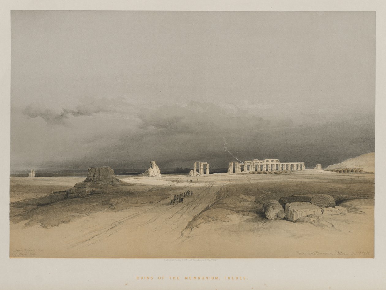 Ägypten und Nubien, Band II: Ruinen von Memnonium, Theben, 1847 von Louis Haghe
