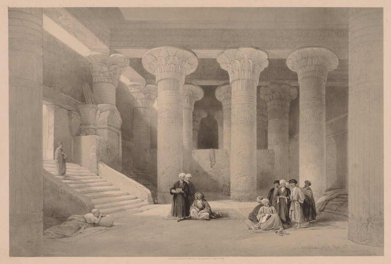Ägypten und Nubien: Band I - Nr. 24, Tempel in Esneh, 1838 von Louis Haghe