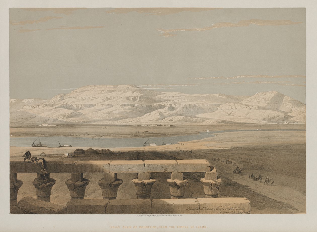 Ägypten und Nubien, Band I: Libysche Gebirgskette, vom Tempel von Luxor von Louis Haghe
