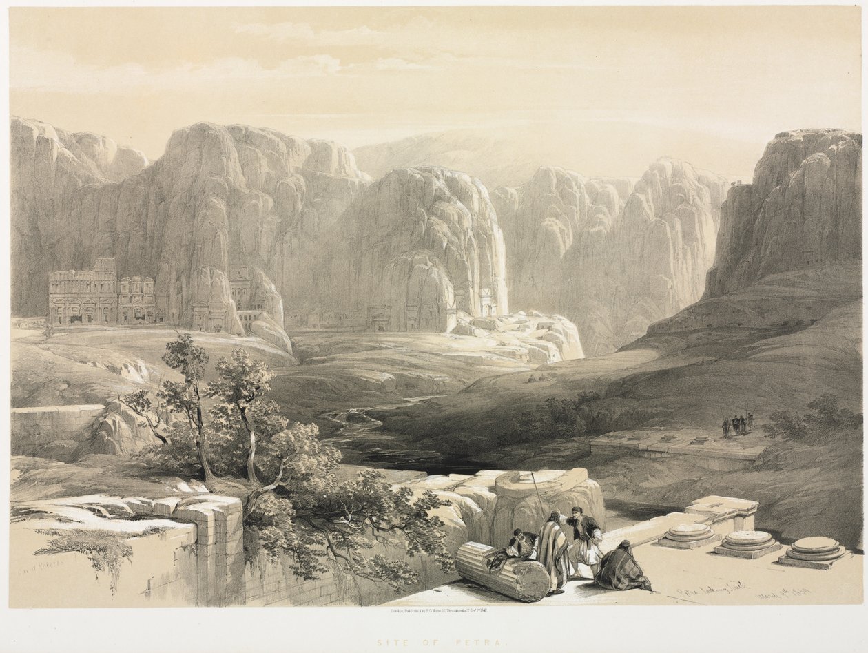 Das Heilige Land, Syrien, Idumäa, Arabien, Ägypten & Nubien (Bd. III): Petra, Blick nach Süden von Louis Haghe