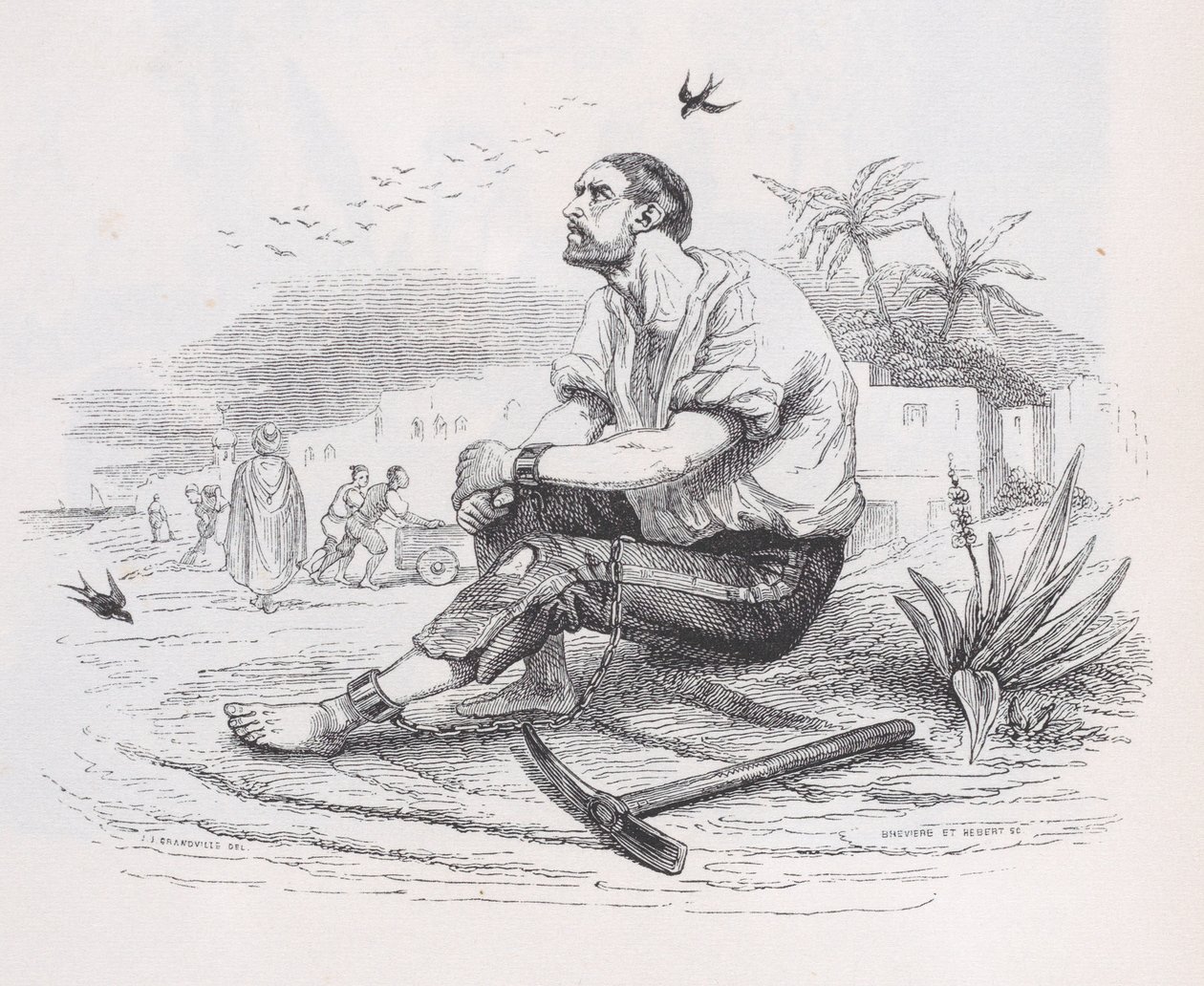 Die Schwalben aus den gesammelten Werken von Béranger von Louis Henri Brevière, Cesar Auguste Hebert