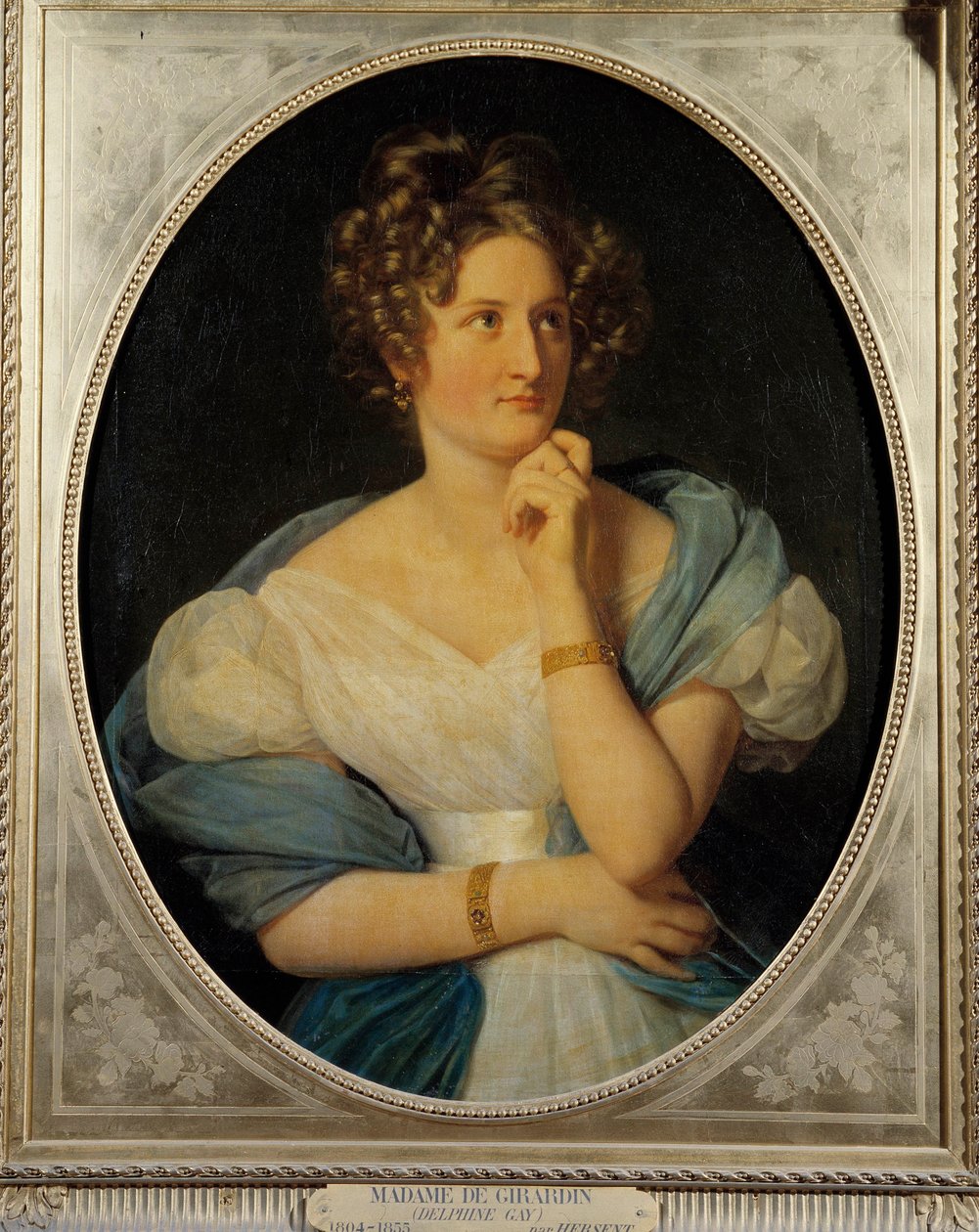 Porträt der französischen Schriftstellerin Delphine Gay (1804-1855), Madame Emile de Girardin von Louis Hersent