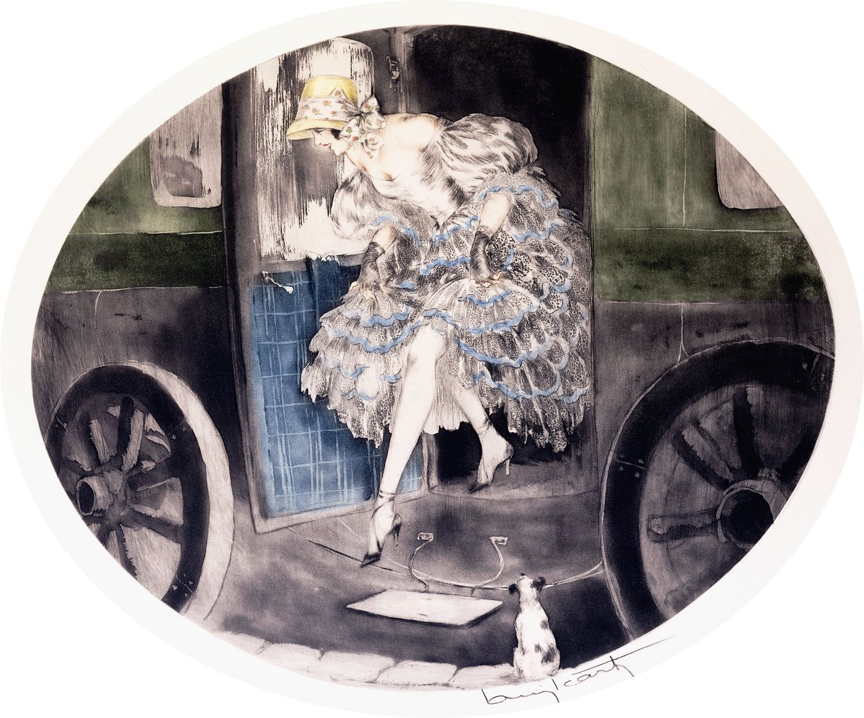 Aussteigen aus der Kutsche, ca. 1920-1930er von Louis Icart