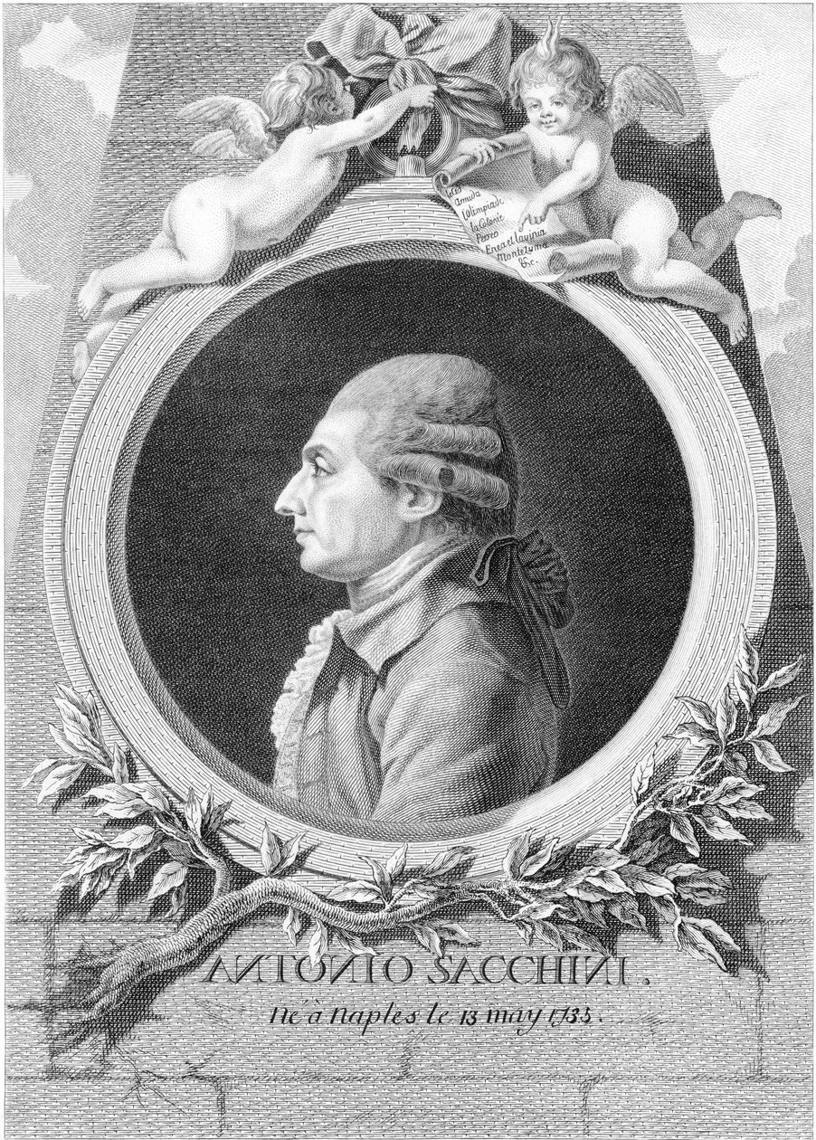 Porträt des Komponisten Antonio Sacchini 1730-1786, 1781 von Louis Jacques Cathelin