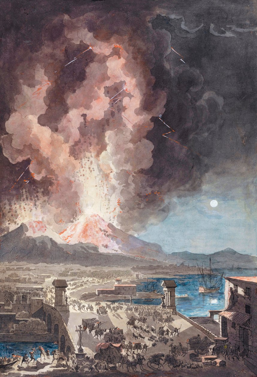 Ausbruch des Vesuvs, Italien, 1779 von Louis Jean (after) Desprez