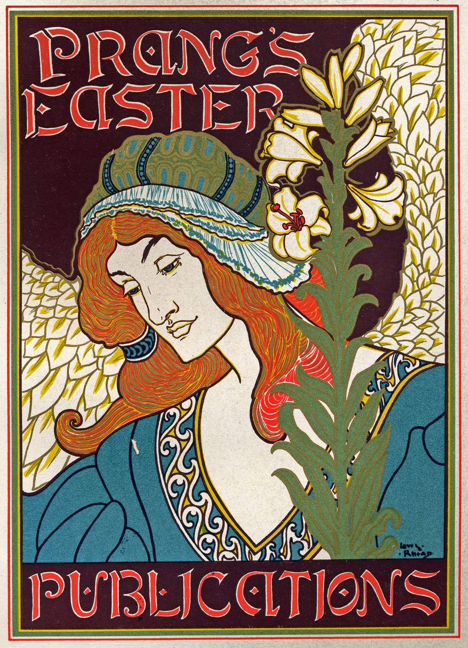 Prangs Osterveröffentlichungen. Plakat von Luis Rhead, USA, ca. 1895 von Louis John Rhead