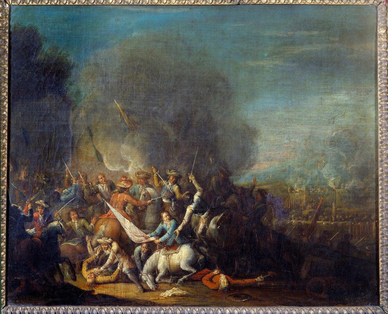 Schlachtenszene von Louis Joseph  Watteau